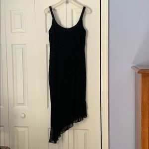 Asymmetrical beaded black cocktail dress size 8